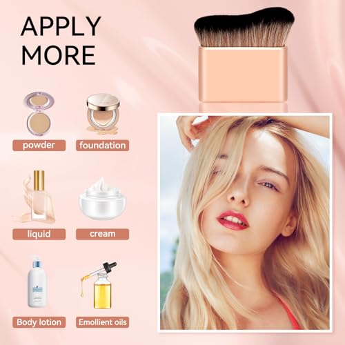 Tanning Brush Body Makeup Brush Kabuki Foundation Brush for Liquid Makeup Blending Brush Bronzer Brush for Blending Liquid, Cream, Concealer Tan Brush Applicator for Body & Leg Makeup - Image 6