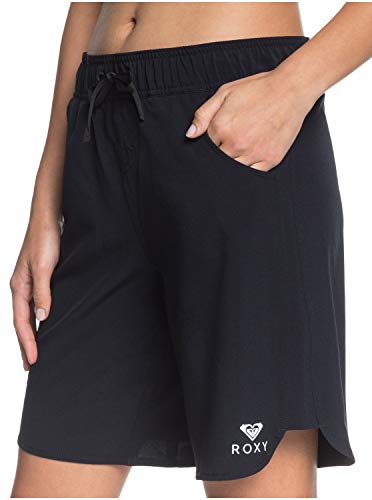 Boardshort Roxy Wave 9" para mujer en color negro con cintura elástica cómoda 5