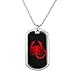 GRAPHICS & MORE Red Tribal Scorpion Military Dog Tag Pendant Necklace with Chain
