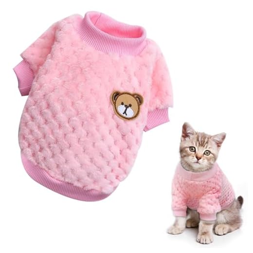 Jersey para Perro, Suéter para Mascotas, Suave Ropa De Invierno para Perro, Abrigo Cálido para Cachorros Perros Gatos, Invierno Perro Nieve Lana del Perrito Traje Caliente Ropa de Abrigo, Rosa