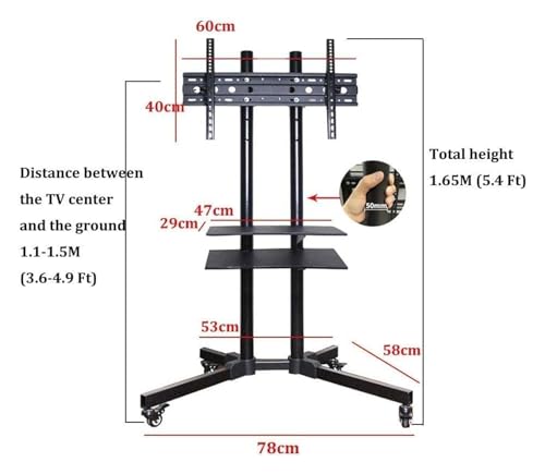 Soporte móvil para TV con ruedas y ajuste múltiple miniatura 3