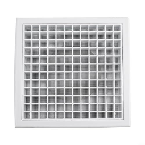 Rejilla de ventilación de montaje en pared y techo con malla de acero resistente y marco de plástico, diseñada para su uso con ventiladores de escape, secadores y flujo de aire general (100)