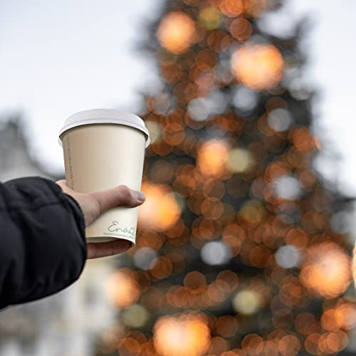 100% Compostable Disposable Coffee Cups with Lids 12oz 80 Set Paper Cups Made from Unbleached Bamboo Fiber Compostable Lids To Go Coffee Cups with Lids by Earth's Natural Alternative by Earth's Natural Alternative - Image 6