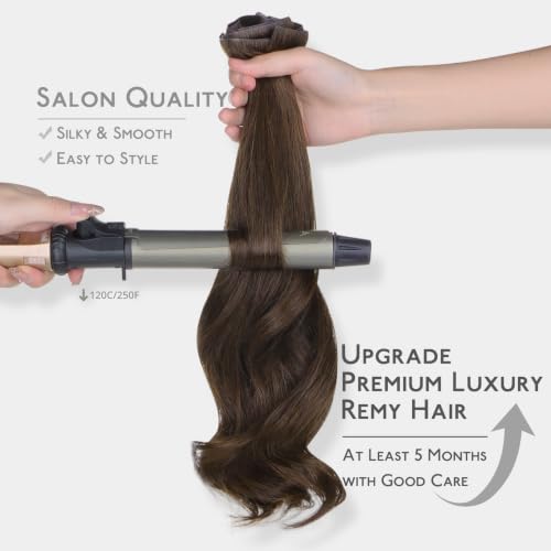 Image of WENNALIFE Invisible Edge Seamless Clip in Hair Extensions Real Human Hair