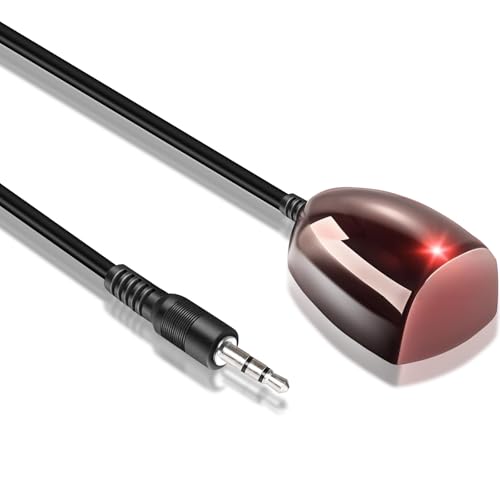 Image of Herfair IR Receiver Infrared Remote Control Receiver with 3.5mm Plug for 38-56kHz Wideband Cable Boxes /AVR /DVR /STB /AV Equipments, Up to 25FT Control Distance, Plug & Play