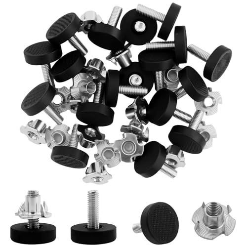 18 piedini per mobili regolabili, vite di regolazione, piedini di livellamento, vite di regolazione con dado di bloccaggio M6, diametro 21 mm, base regolabile in altezza per gambe da tavolo, gambe