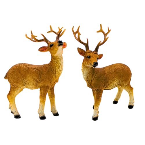 Detailgetreues 2er Set Hirsche, Deko-Rentiere, Deko-Rehe mit...