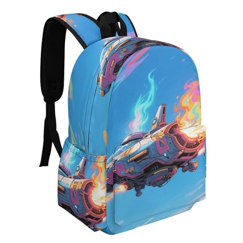 Magic Spaceship Printed Backpack Water-Resistant Pack Stylish Bag Lightweight Travel Backpack2