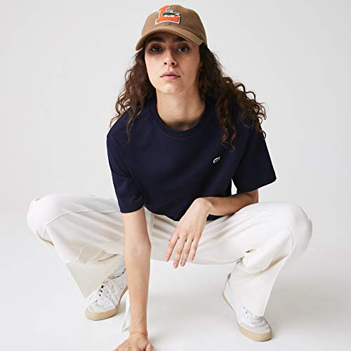 Camiseta em Algodão Premium com decote careca Lacoste Feminino Marinho GG