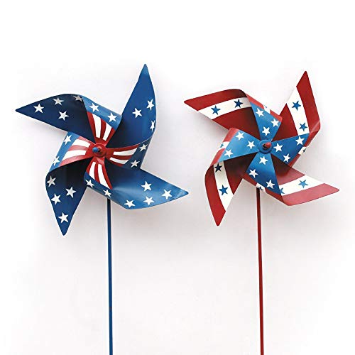American Flag Pin Wheels Garden Stake Patriotic Wind Spinner Stars And Stripes ,4Th Of July Outdoor Decoration 36" #TOP1
