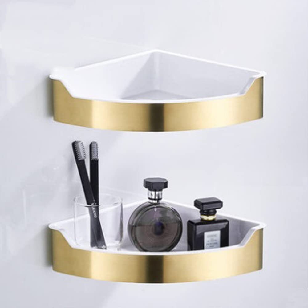 BAHELS Corner Shower Caddy Bathroom Shelves Corner Shelf Brushed Gold Stainless Steel Wall Bathroom Shelf Shower Caddy Rack