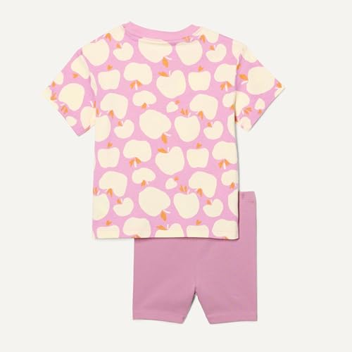 Image of Amazon Essentials Girls and Toddlers' Short Sleeve T-Shirt and Bike Short Set, Pack of 2