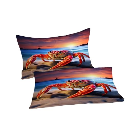 Housse de couette King 220x240cm Red Crab parure wild animals 2 taies