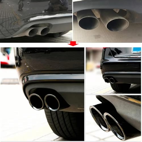 Punta de escape para Audi A4 2009-2015 en acero inoxidable cromado 4