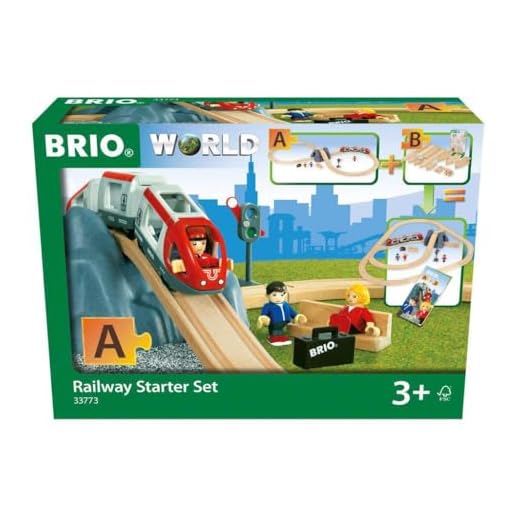 BRIO World - 33773 Railway Starter Set | 26 Piece Toy Train with Accessories and Wooden Tracks for Kids Age 3 and Up - Green
