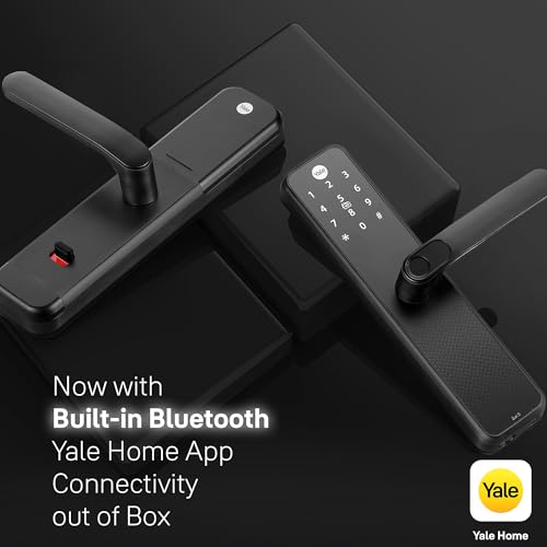 Image of Yale Zuri S Smart Door Lock | Fingerprint, PIN, RFID, Manual Key | Bluetooth Digital Smart Lock with Yale Home App Access | 3 Year Warranty | Black