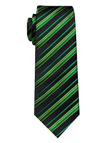 Image of YourTies Men's Neckties Striped Tie and Plaid Neckties for Men Woven Silk Tie Gold Tie Clip Set
