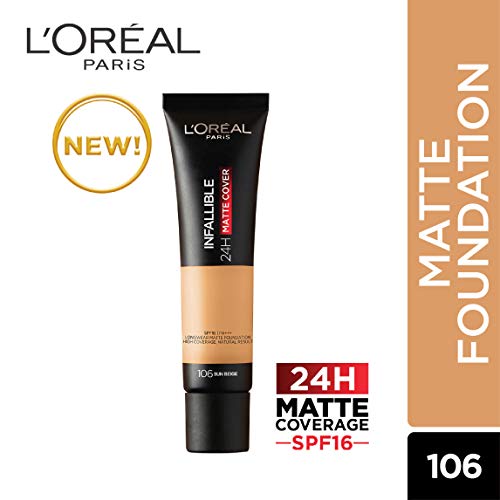 Image of L'Oreal Paris Infallible 24H Matte Cover Foundation, 106 Sun Beige, 35ml