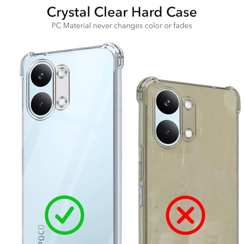 Image of Jkobi Shockproof Crystal-Clear Back Cover for Poco X8 Pro Max 5G (Anti Yellow Case | Drop & Camera Protection | Hard Polycarbonate)