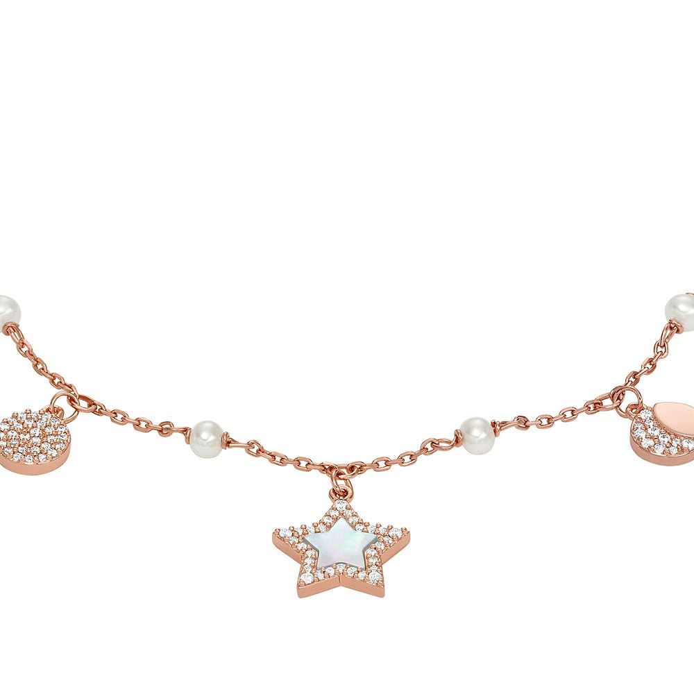 Emporio Armani Damenarmband aus Edelstahl oder Messing mit roségoldenem Karabinerverschluss