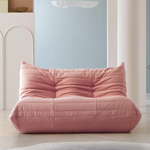 Sofá perezoso de terciopelo para sala de estar, dormitorio, salón, oficina, 2 plazas (tamaño doble, color: D)