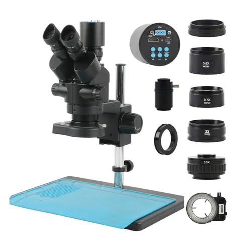 Microscope 3.5-90X Simul-Focal Zoom Trinocular Stereo Microscope 1080P 2K 4K 48MP 55MP HDMI USB Video Camera 1X 0.7X 0.5X 2X Objective Lens(VGA HDMI Type-C)