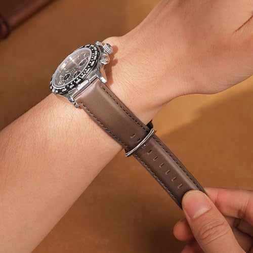 Image of OTTOODY Leather Watch Bands Quick Release, Elegant Top Grain Leather Watch Straps for Men & Women, Choice of Color & Width - 18mm, 19mm, 20mm, 21mm or 22mm Wristbands Bracelet for Watch & Smartwatch