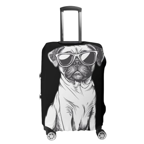 Cool Pug Puppy Luggage Covers Washable Travel Suitcase Cover Elastic Baggage Protector4