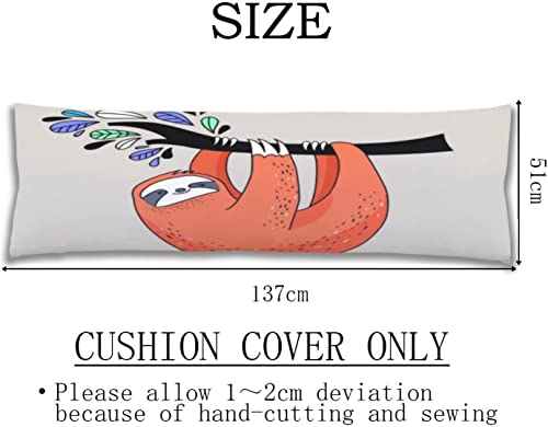Cute Sloth Body Pillow Cover Funny Baby Sloth Cartoon Woodland Animal Hanging On Tree Long Pillow Case Protector With Zipper Rectangle Soft Large Pillow Cases Covers Cushion For Bedding,Couch,20"X54" #TOP4
