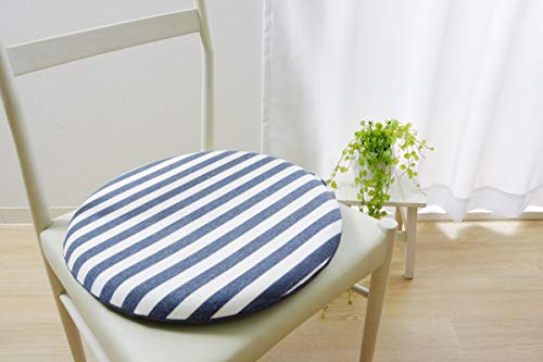 イケヒコ クッション 低反発 シート 円形 マイクロファイバー 無地 ネイビー 約40cm丸 9293919