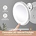 KEDSUM 7.8 inch 10X Magnifying Makeup Mirror with Lights, Dimmable Lighted Magnifying Mirror for Bathroom, Dual Power Supply, Powerful Suction Cup, USB or Battery Operated