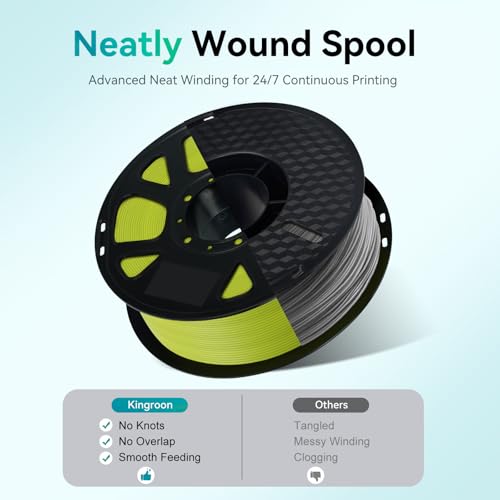 Image of Kingroon PLA Filament 1.75mm, 1kg Spool (2.2lbs), + /- 0.02mm Tolerance, Smooth 3D Printing Filament, Fits for Most FDM 3D Printers, Apple Green