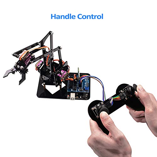 LAFVIN 4DOF Acrylic Robot Mechanical Arm Claw Kit Compatible with Arduino IDE DIY Robot with CD Tutorial - Image 3