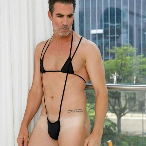 Evankin Men's Sexy Brief Underwear Funny Lingerie Set Thongs Pants Three Point Bikini Fun Strap up Suspender Undearpants2