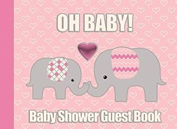 Paperback Baby Shower Guest Book: Oh Baby Pink Elephants Book