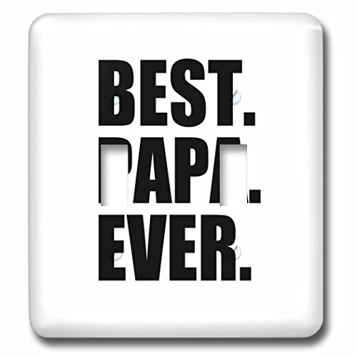 Interrupteur double bascule noir texte Best Papa Ever décoration - 3