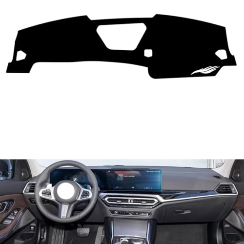 Leather Dash Board Cover mat Compatible with BMW New 4 Series (NO HUD 23-2024 ，Dashboard Cover(Black)