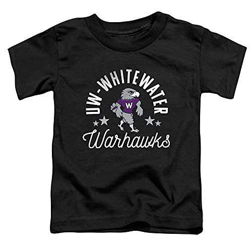 University of Wisconsin-Whitewater Official Warhawks Unisex Toddler T Shirt,Black, 4