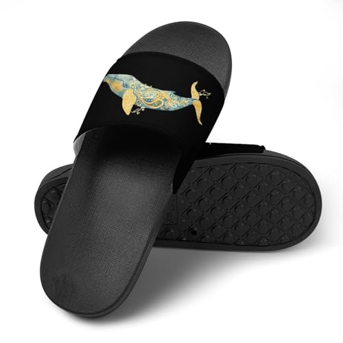 Blue Whale Ocean Non Slip Slides Sandals for Women Men Quick Drying Shower Shoes for Bathroom Pool Beach4