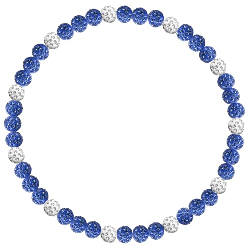 Baseball Chain Beaded Necklace, 16/18/20'' Ice Collection Diamond Bling Discoball Baseball Dirp