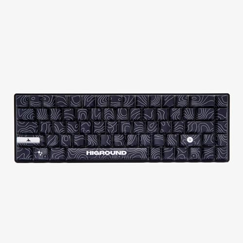 Higround Basecamp 65% Mechanical USB Wired Gaming Keyboards Programable RGB Transparent/Translucent Hot-Swappable Deep Thock Creamy Sounding PC Keyboard (BLACKICE - White Flame Switch)