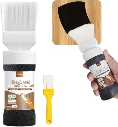 Anirun 6.35 oz Touch-Up Paint for Furniture Cabinets Wood Metal - No Sanding Fast-Drying Water-Based Multi-Surface(Black)