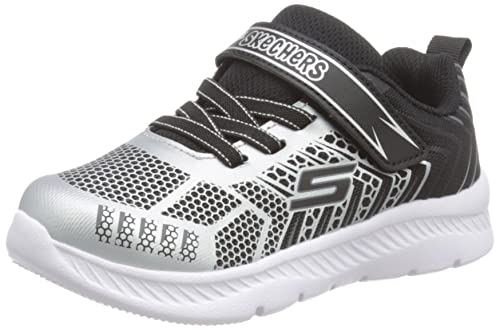 Skechers 407218n Bksl, Basket Garçon, Noir Argent Textile Synthétique Argent Tri, 27 EU