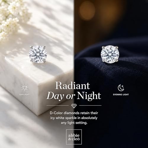 Image of Lab-Grown Diamond Stud Earrings With Unique laser engraved Diamond ID, Set In Platinum, White Gold or Yellow Gold - D Color, VVS2 Clarity, IGI Certified Lab-Grown Diamonds - Available in 1 to 5 CTTW