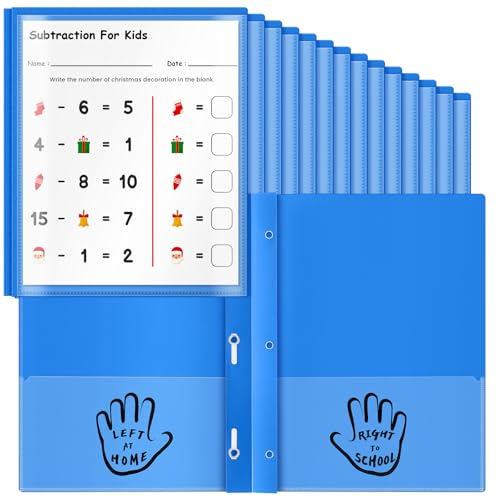 Henoyso 24 Pcs Plastic Take Home Folders with 2 Pockets