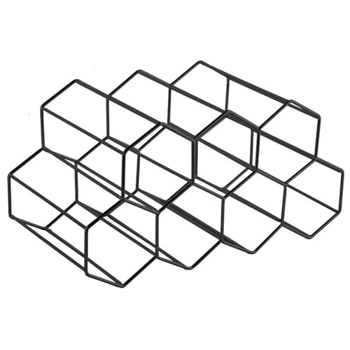 Sertay Estante de Vino Independiente, Estante para Vino, Estante para Botellas de Vino de Hierro, Botellero de Metal, Botellero de Pie, para Bar, Bodega, Salón, Cocina, Bodega (Negro)