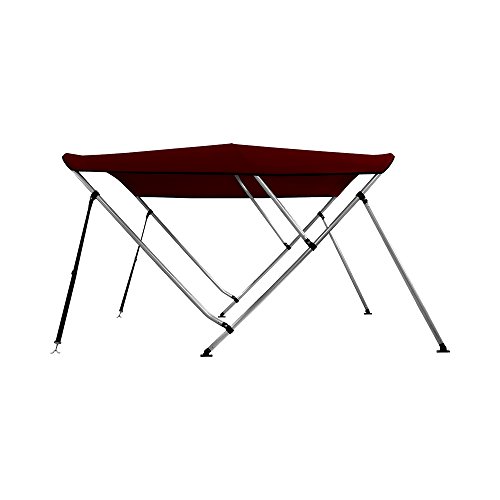 image for MSC Standard 3 Bow Bimini Boat Top Cover with Rear Support Pole and St