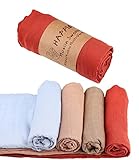 Pucktuch Baby Musselin Babydecke Swaddle 120x120cm Bambus Baumwolle Baby Pucktücher Decke für Neugeborene Junge und Mädchen (Rot)