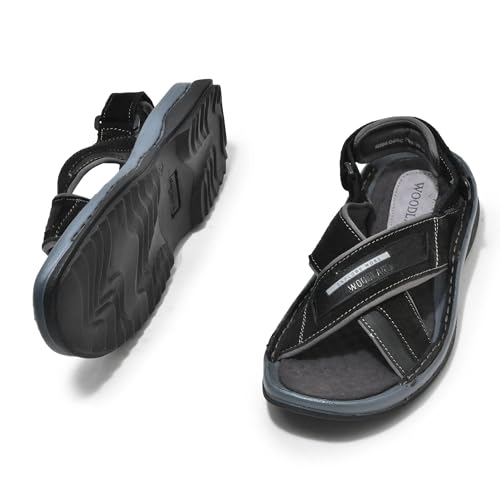 Image of Woodland Men Black Sandal