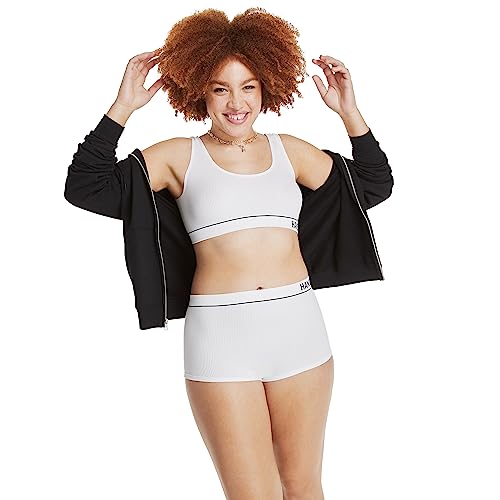 Image of Hanes Women's Originals Seamless Rib Crop Bralette, Scoop Neckline Pullover Wireless Bra, ComfortFlex Fit